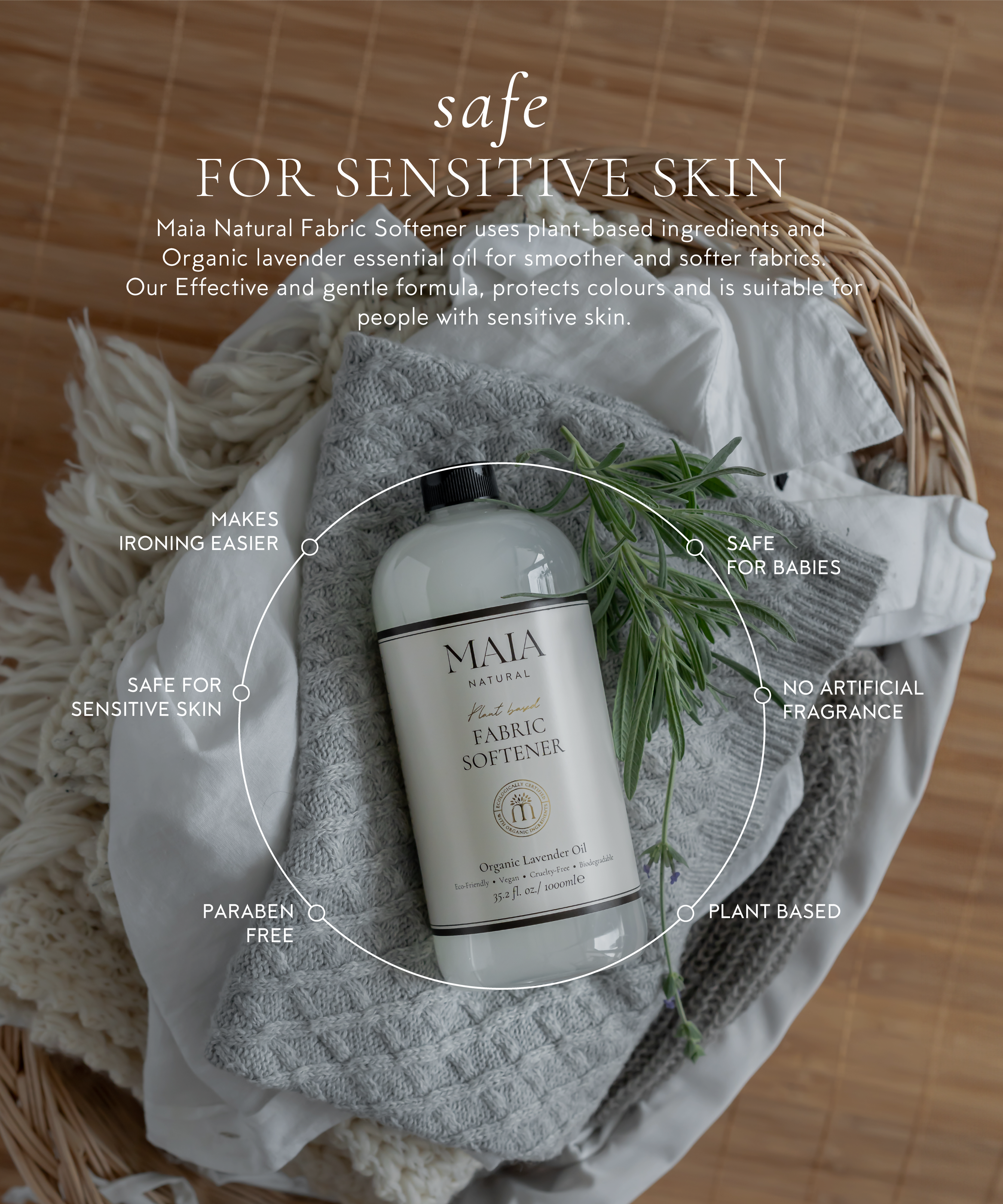 Fabric Softener - Organic Certified-Plant Based-Biodegradable-EcoFriendly-Vegan