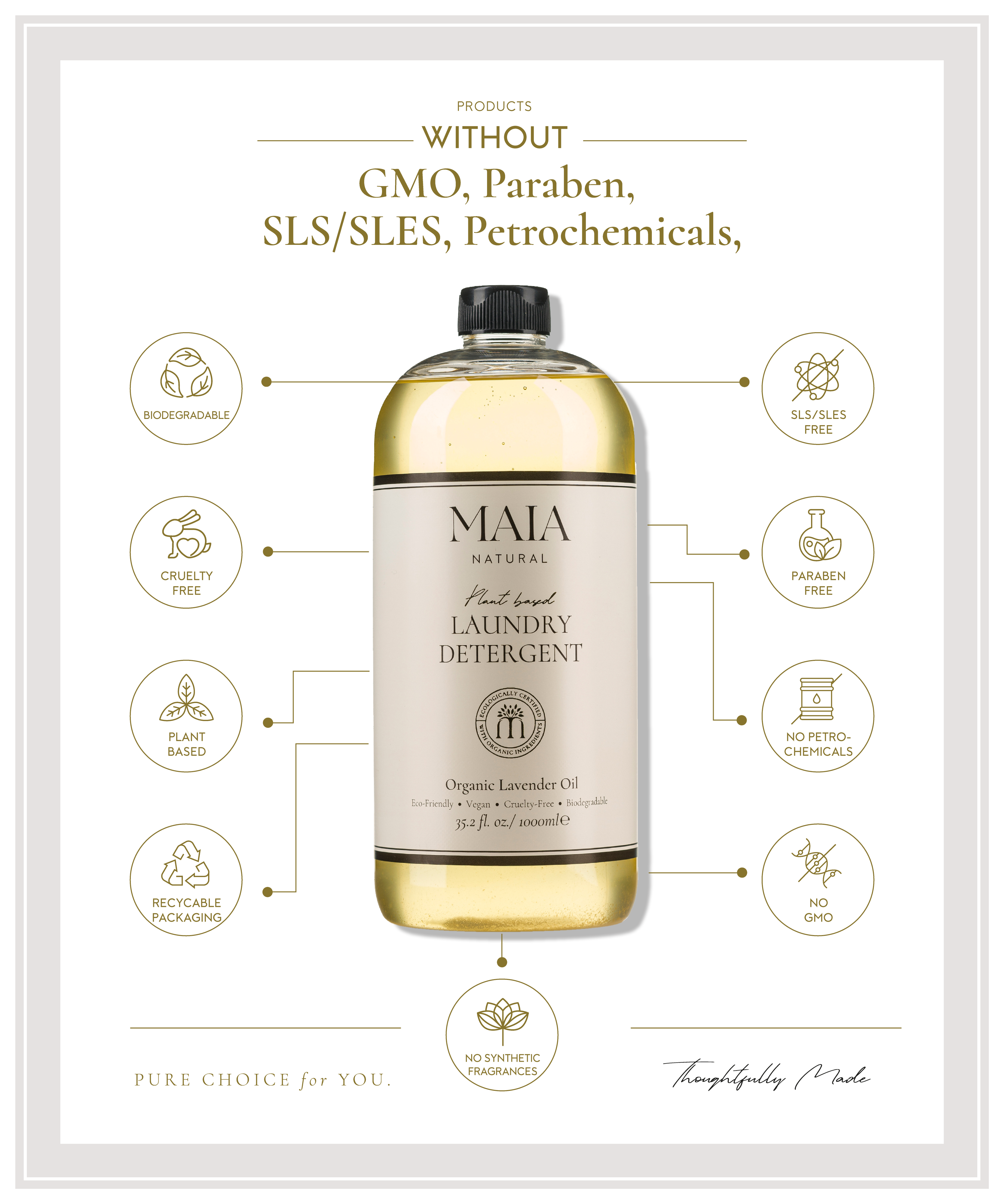 Laundry Detergent -Organic Certified-Plant Based-Biodegradable-EcoFriendly-Vegan