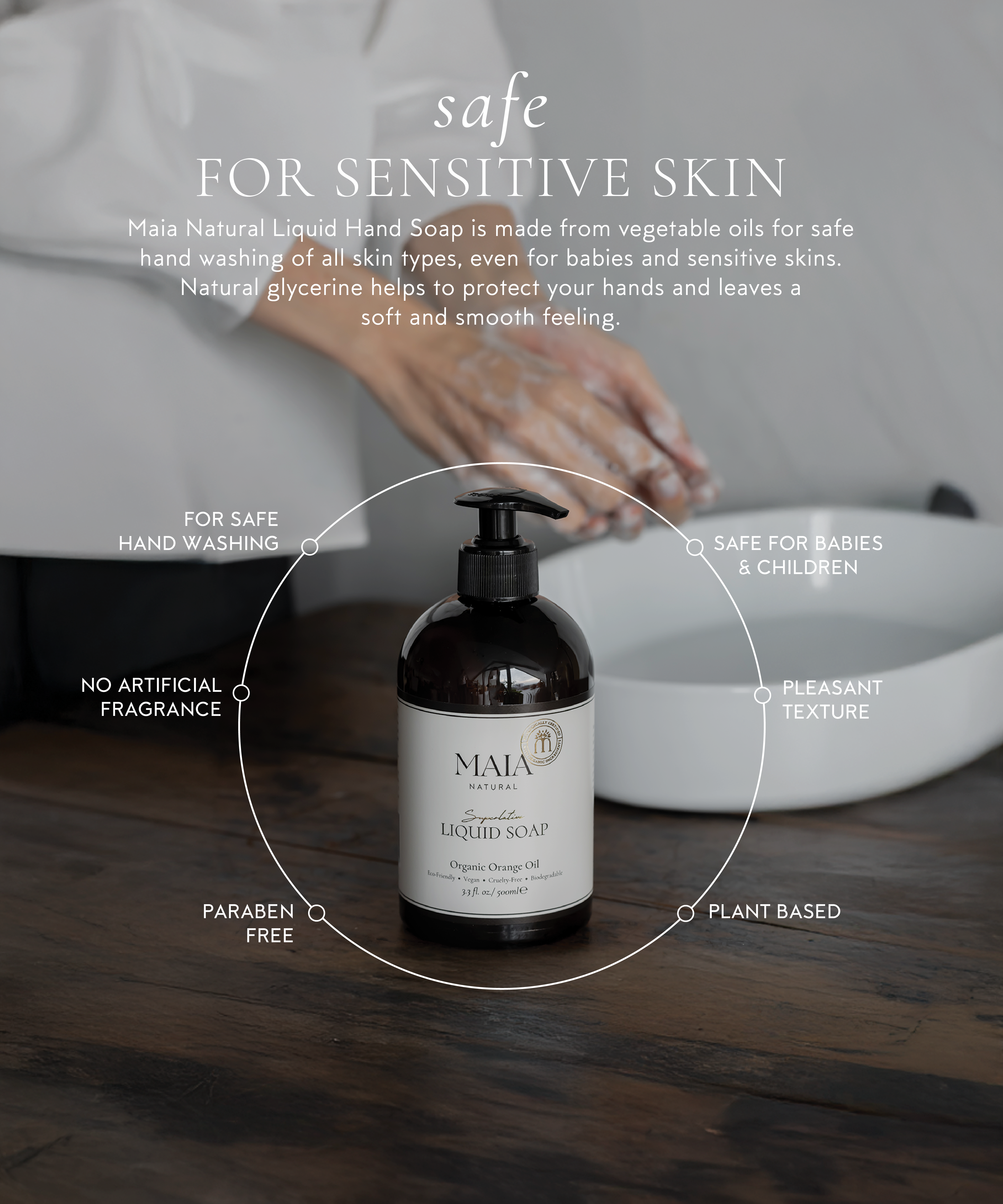 Liquid Hand Soap -Organic Certified-Plant Based-Biodegradable-EcoFriendly-Vegan