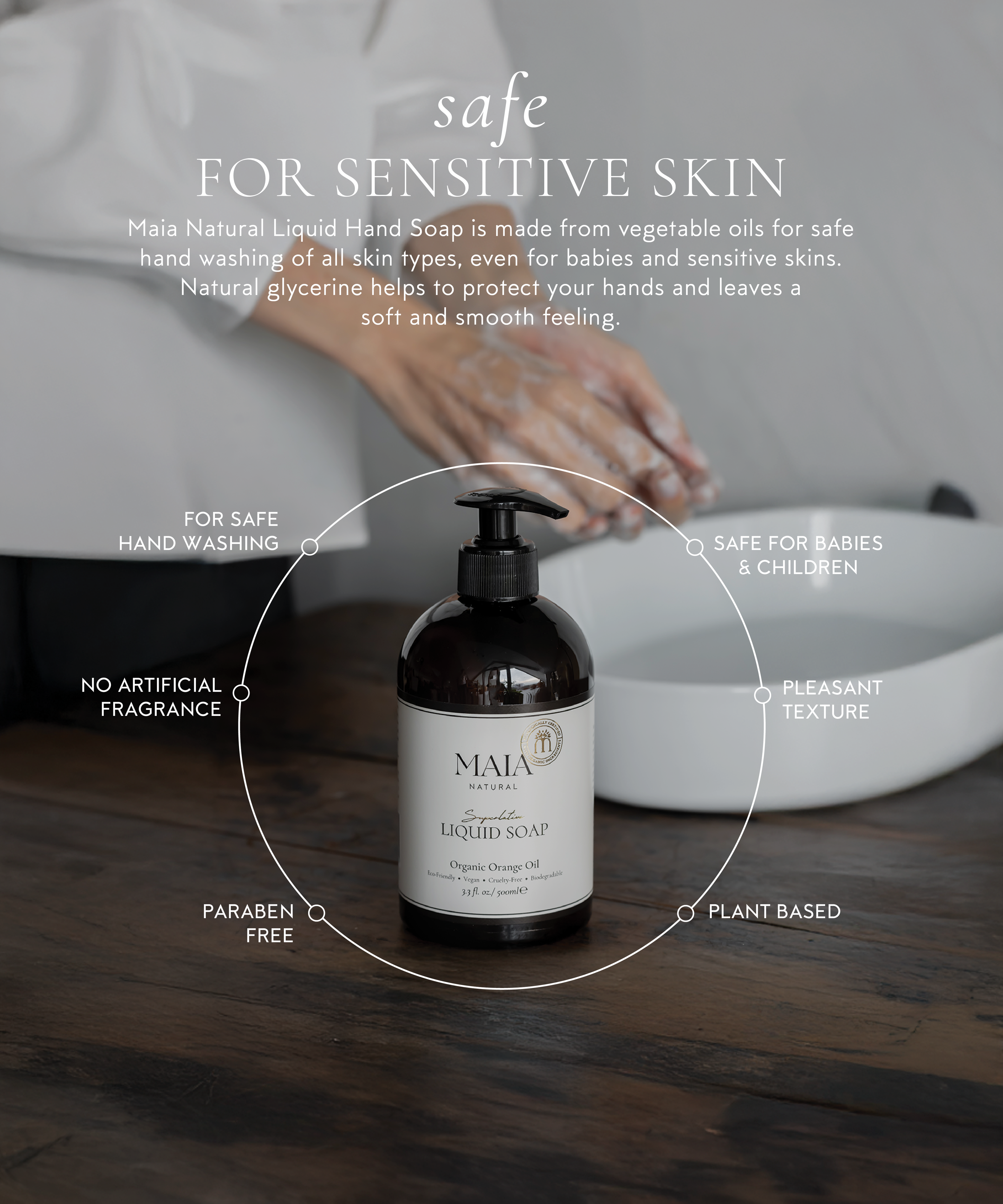 Liquid Hand Soap -Organic Certified-Plant Based-Biodegradable-EcoFriendly-Vegan